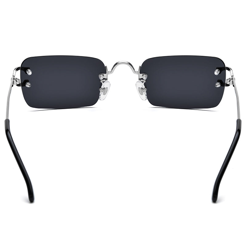 Rimless Metal Alloy Sunglasses - MCROONS - folded view