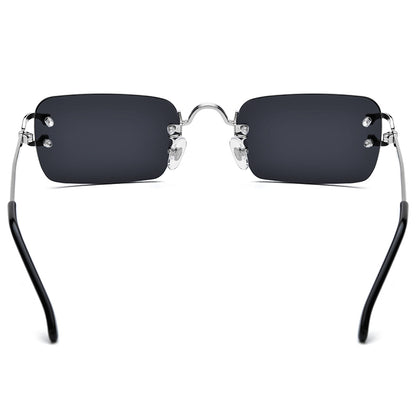 Rimless Metal Alloy Sunglasses - MCROONS - folded view