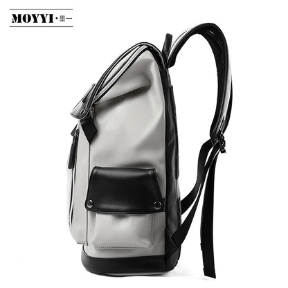 Mochila Vegan Leather Vintage Teenagers Daily School Backpack Laptop Backpack for Boys Faux Pu Leather Man Backpack