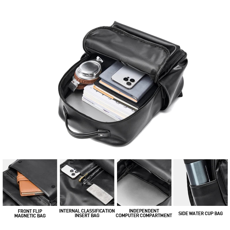 MOYYI Fashion Laptop Backpack for Men Vintage National Business Backpack PVC Travel Outdoor Backpacks Mens School Rucksack