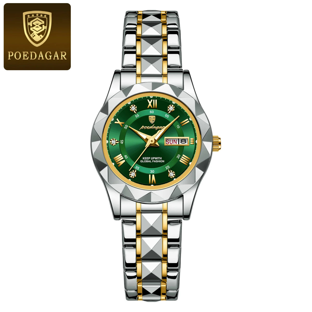 Poedagar 306 Women's Luxury Quartz Watch – Stainless Steel Band, Waterproof, Luminous, Date
