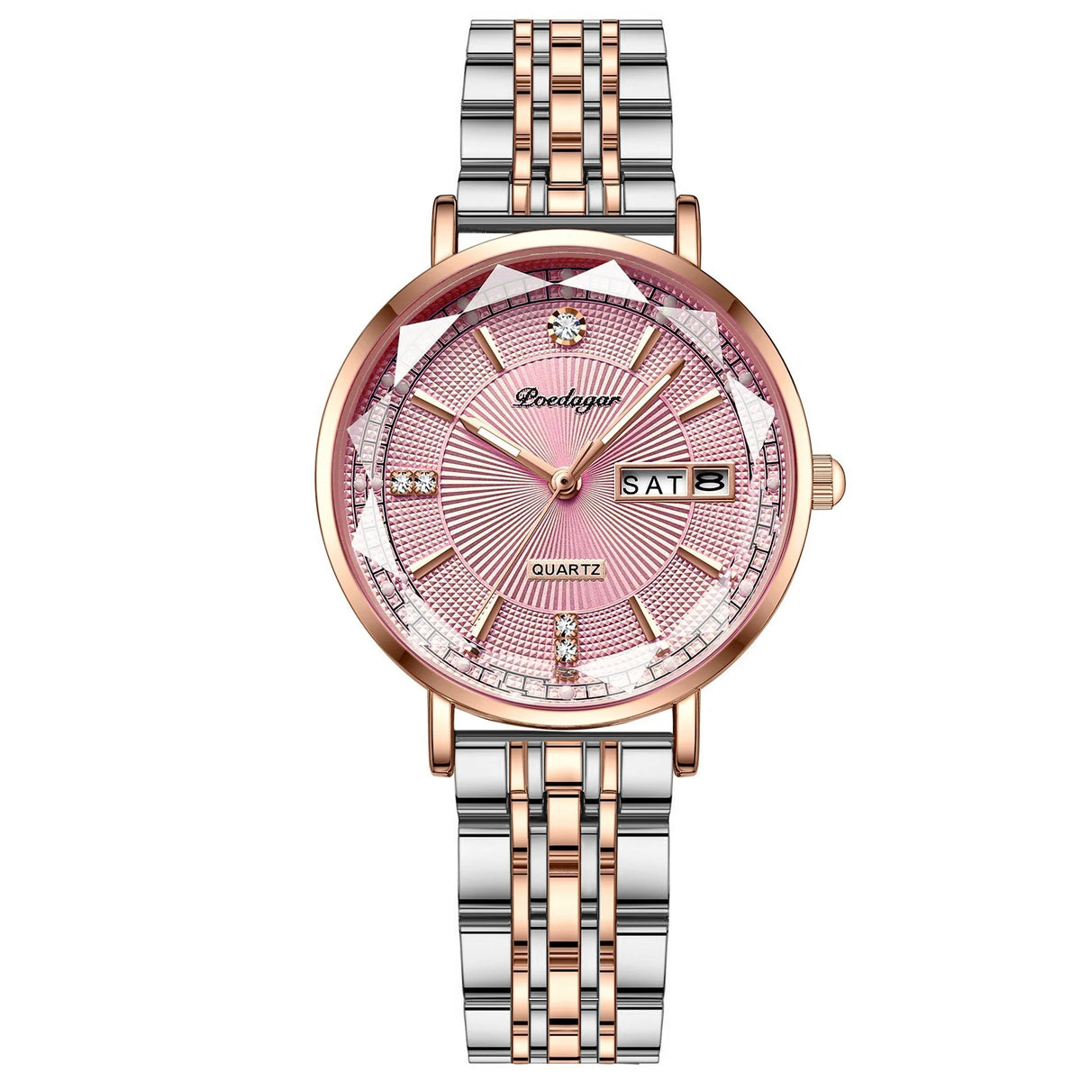 Poedagar 3012 Women's Luxury Quartz Watch – Stainless Steel Band, Waterproof, Date