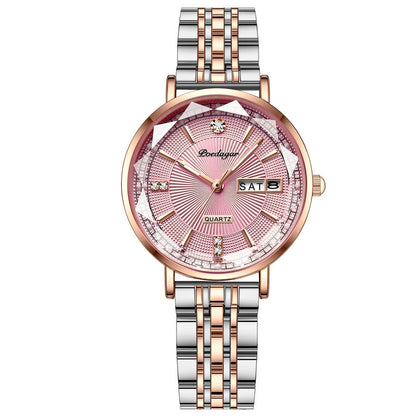 Poedagar 3012 Women's Luxury Quartz Watch – Stainless Steel Band, Waterproof, Date