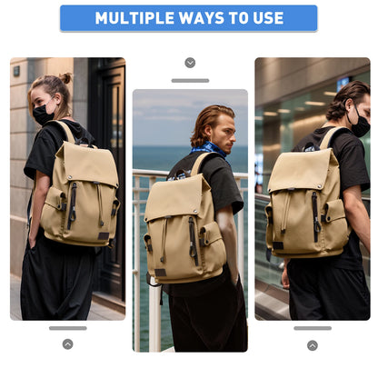 Classic Flap Laptop Backpack Bags for Men Casual Outdoor Anti-Theft Travel Backpack Bags