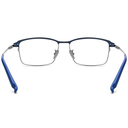 Half-Rim Square Titanium Optical Glasses Frame - MCROONS - back view
