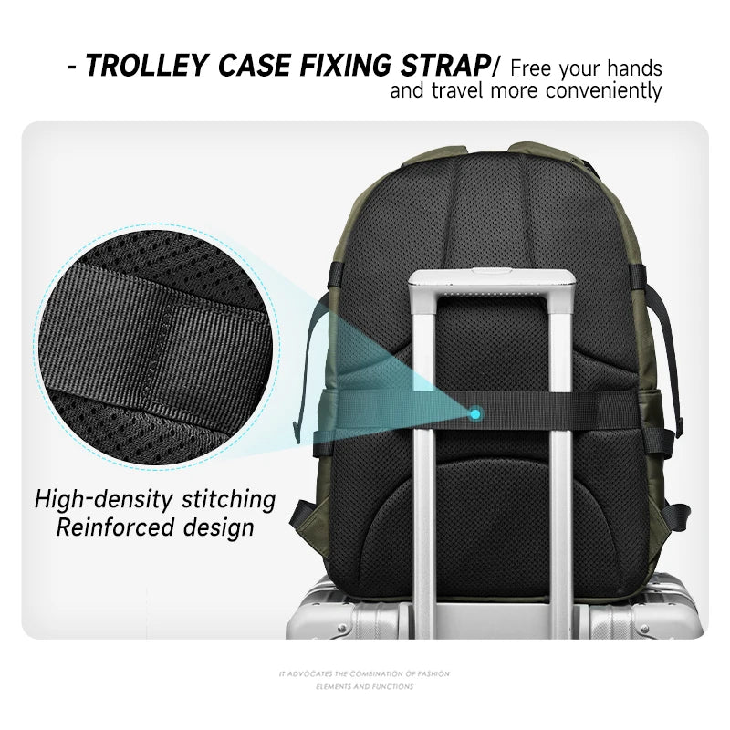 MOYYI Oxford Camping Travel Backpack Waterproof Large Outdoor Hiking Backpacks 17.3 Inch Laptop Backpack for Men