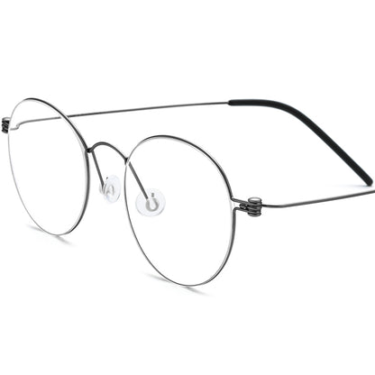 Titanium Round Optical Glasses Screwless - Gray - MCROONS