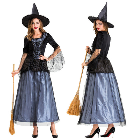 Vintage Sorceress Witch Hat & Dress Halloween Costume
