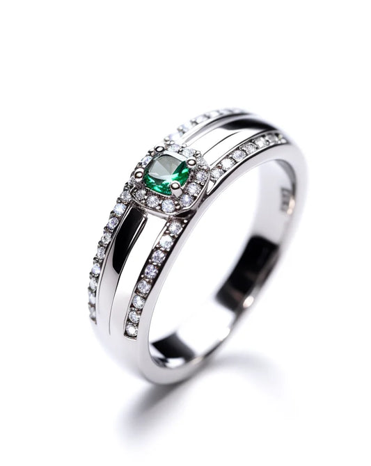 Stylish Rhodium Plated Fine Jewelry for Women Fashionable Rings & Pendants & Charms with Zircon for Parties