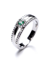 Stylish Rhodium Plated Fine Jewelry for Women Fashionable Rings & Pendants & Charms with Zircon for Parties