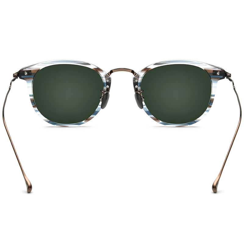 Acetate Titanium Square Polarized Sunglasses - MCROONS - back view