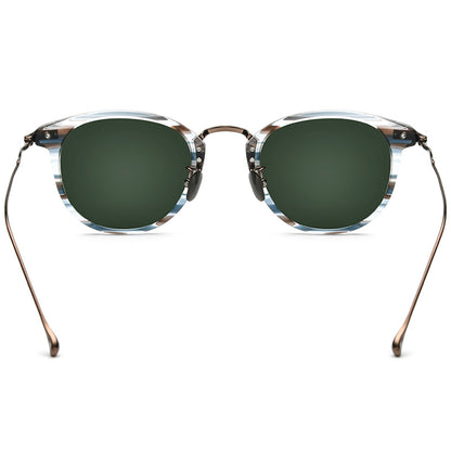 Acetate Titanium Square Polarized Sunglasses - MCROONS - back view
