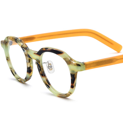 Vintage Oval Matte Acetate Optical Glasses Frame - Green - MCROONS