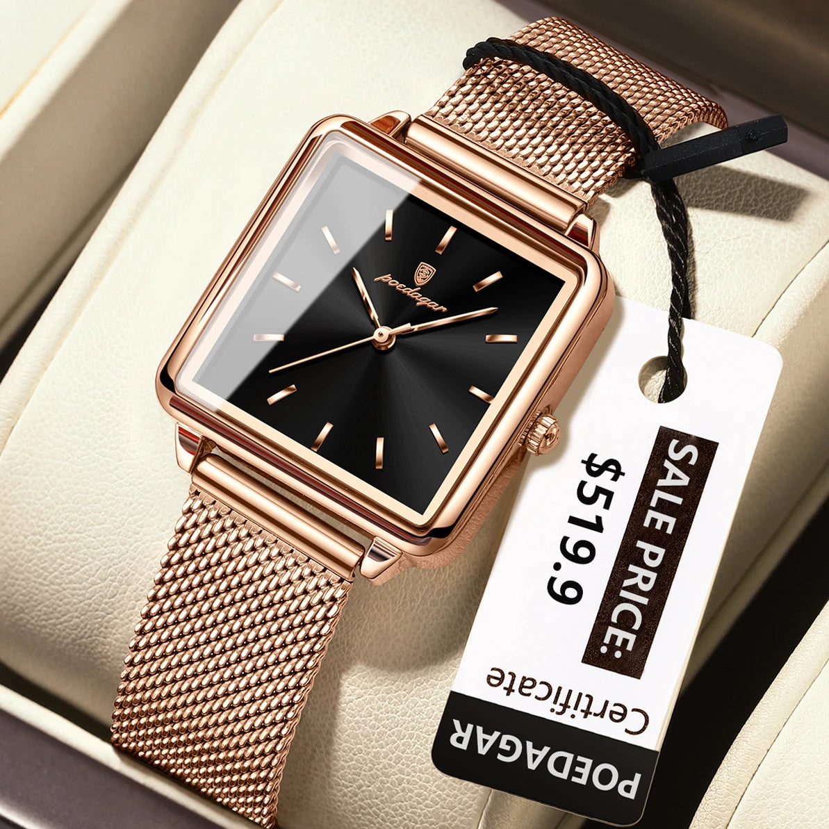 Poedagar 793 Women's Luxury Quartz Watch – Stainless Steel Band, Waterproof, Luminous