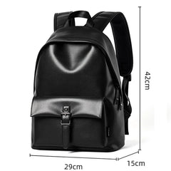 MOYYI Fashion PVC Leather Laptop Backpack for Men Anti-Theft Waterproof Men'S Backpacks Travel School Bags Outdoor