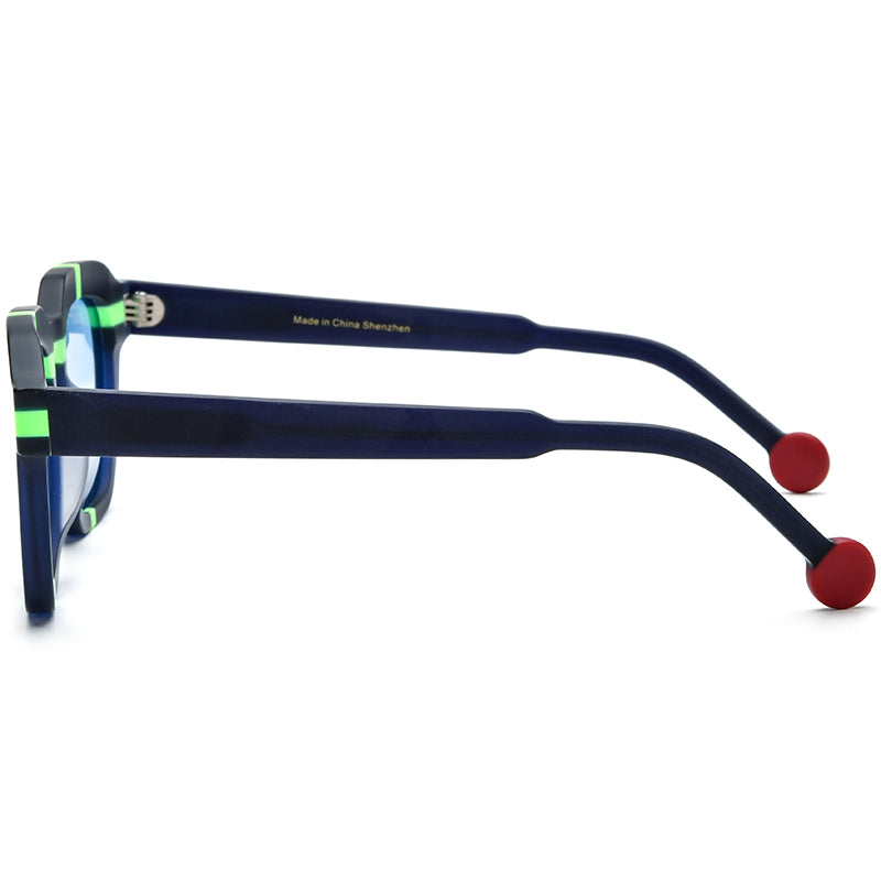 Playful Colour-Pop Acetate Square Polarized Sunglasses - MCROONS - side view
