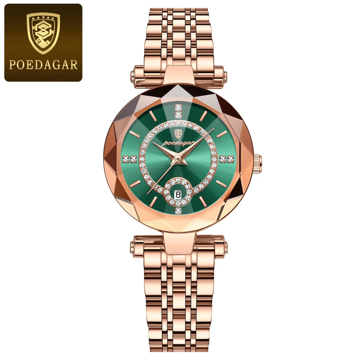 Poedagar 726 Women's Luxury Quartz Watch – Stainless Steel Band, Waterproof, Luminous, Date