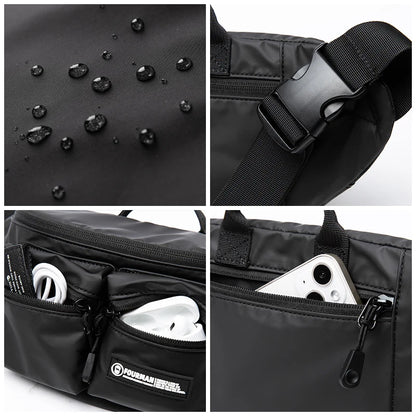 Men'S Shoulder Bag PVC Commute Vintage Water Resistant Travel Crossbody Bag Men Custom Logo Unisex Bags Can Fit 7.9 Inch Flat