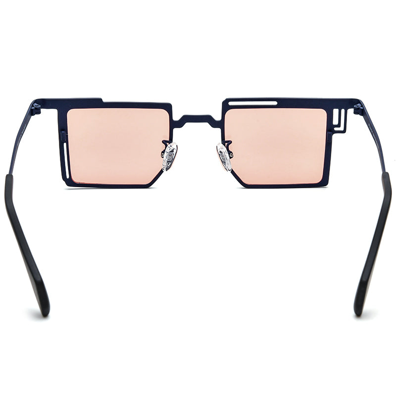 Square Titanium Sunglasses - MCROONS - folded view