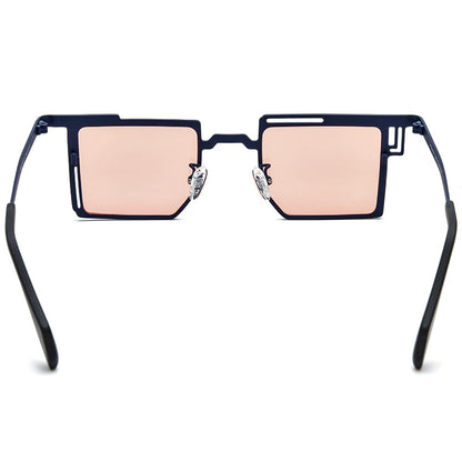 Square Titanium Sunglasses - MCROONS - folded view
