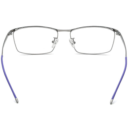 Square Titanium Optical Glasses Frame Japanese Style - MCROONS - Silver back view