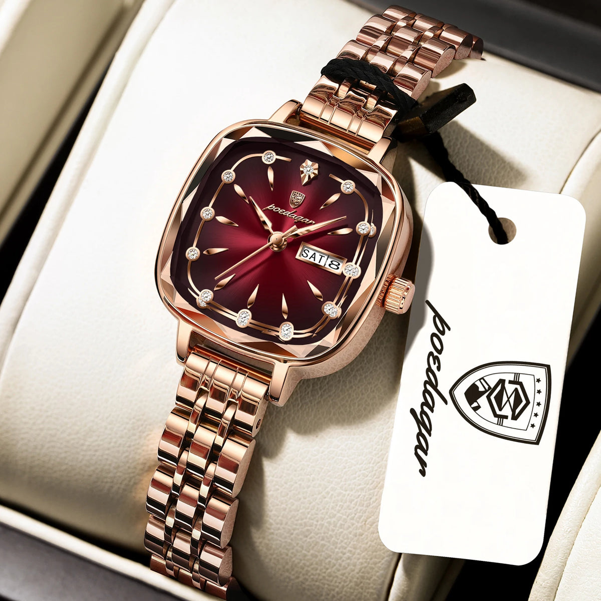Poedagar 509 Women's Luxury Quartz Watch – Stainless Steel Band, Waterproof, Date