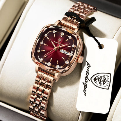 Poedagar 509 Women's Luxury Quartz Watch – Stainless Steel Band, Waterproof, Date