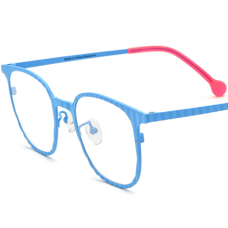 Colourful Titanium Square Optical Glasses Frame Retro - Blue - MCROONS