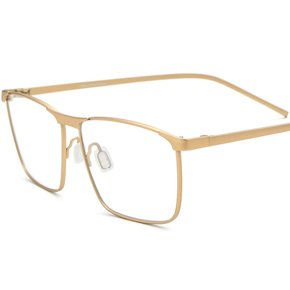 Titanium Square Optical Glasses Frame Lightweight - Gold - MCROONS