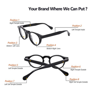 MCROONS retro square acetate eyeglasses with full rim, unisex design, showcasing stylish frame and clear lenses