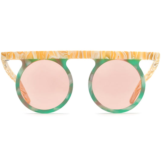 Oversized Vintage Round Polarized Sunglasses - MCROONS - front view