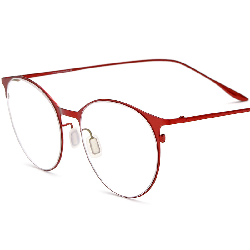 Ultralight Titanium Alloy Round Optical Glasses - Red - MCROONS