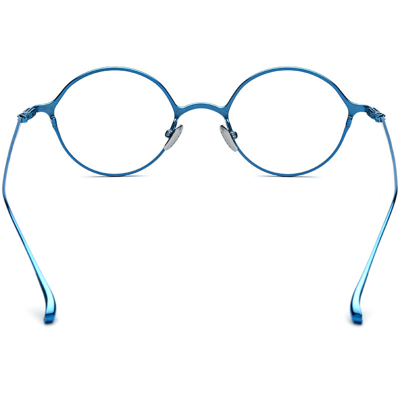 Pure Titanium Round Optical Glasses Frame - MCROONS - back view