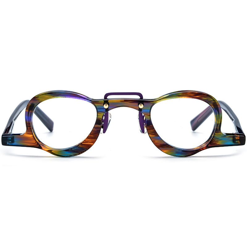 Vintage Round Acetate Optical Glasses Frame - MCROONS - front view