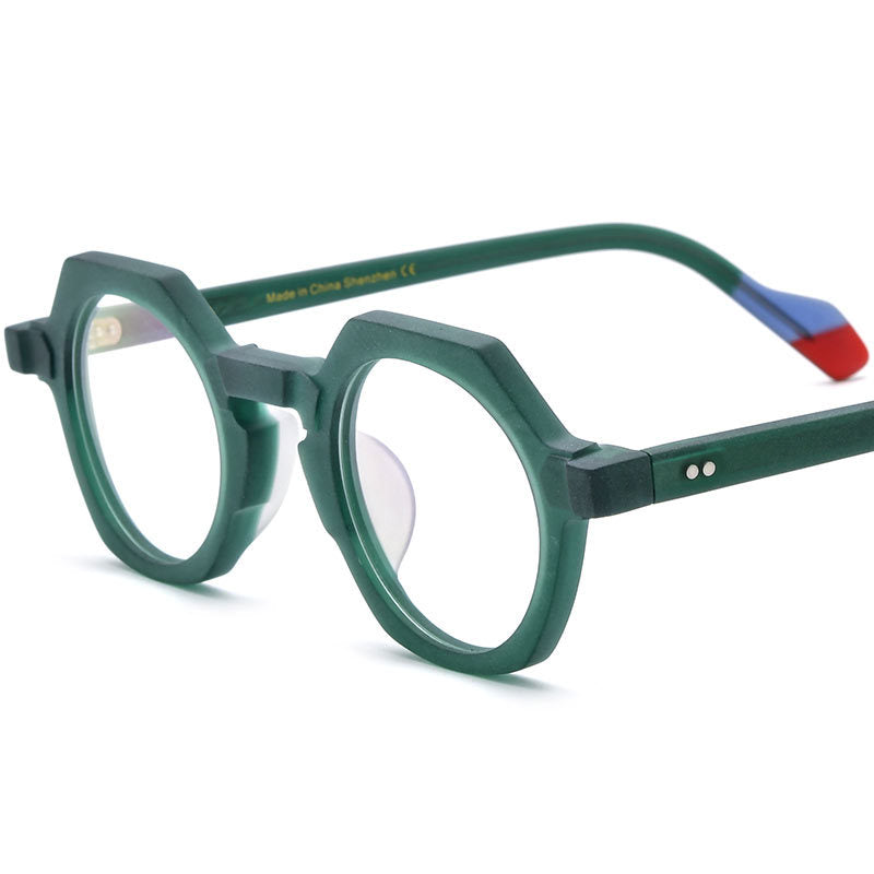 Retro Octagon Acetate Optical Glasses Frame - Dark Green - MCROONS