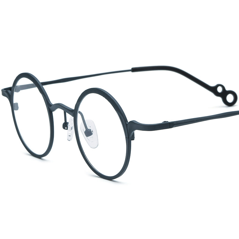 Colourful Titanium Small Round Optical Glasses Frame Retro - Grey - MCROONS