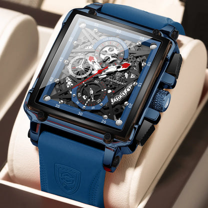 Poedagar 840 Men's Luxury Chronograph Quartz Watch – Silicone Strap, Waterproof, Luminous, Date
