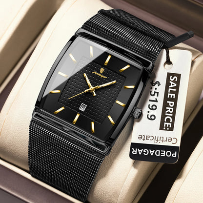 Poedagar 885 Men's Luxury Quartz Watch – Stainless Steel Band, Waterproof, Luminous, Date