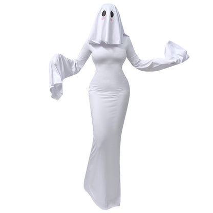 Cute Ghost Cosplay Backless Maxi Dress detail