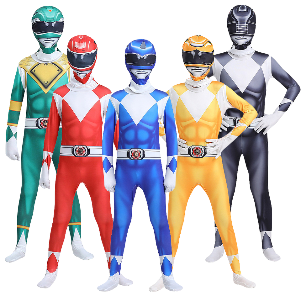 Men's Ranger Squad Jumpsuit - Adult Halloween Cosplay Costume, High-Stretch Milk Silk Fabric
