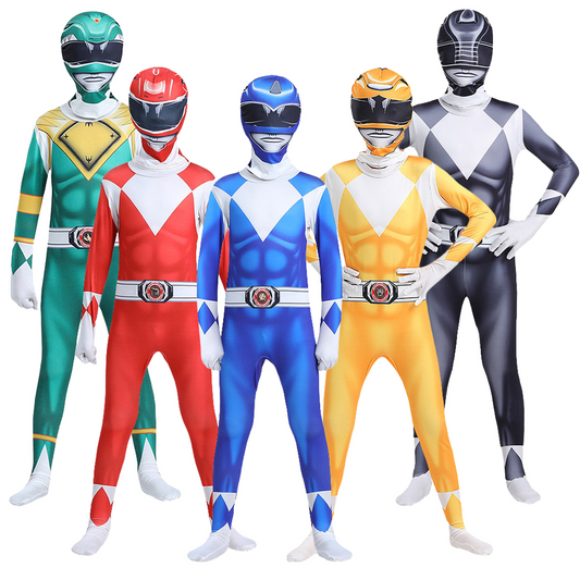 Men's Ranger Squad Jumpsuit - Adult Halloween Cosplay Costume, High-Stretch Milk Silk Fabric