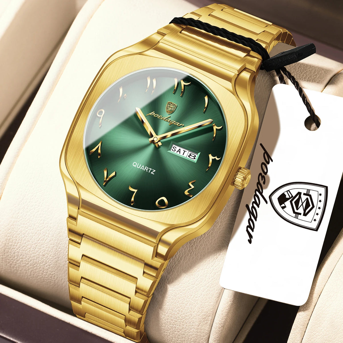 Poedagar 616 Men's Luxury Quartz Watch – Stainless Steel Band, Waterproof, Luminous, Date