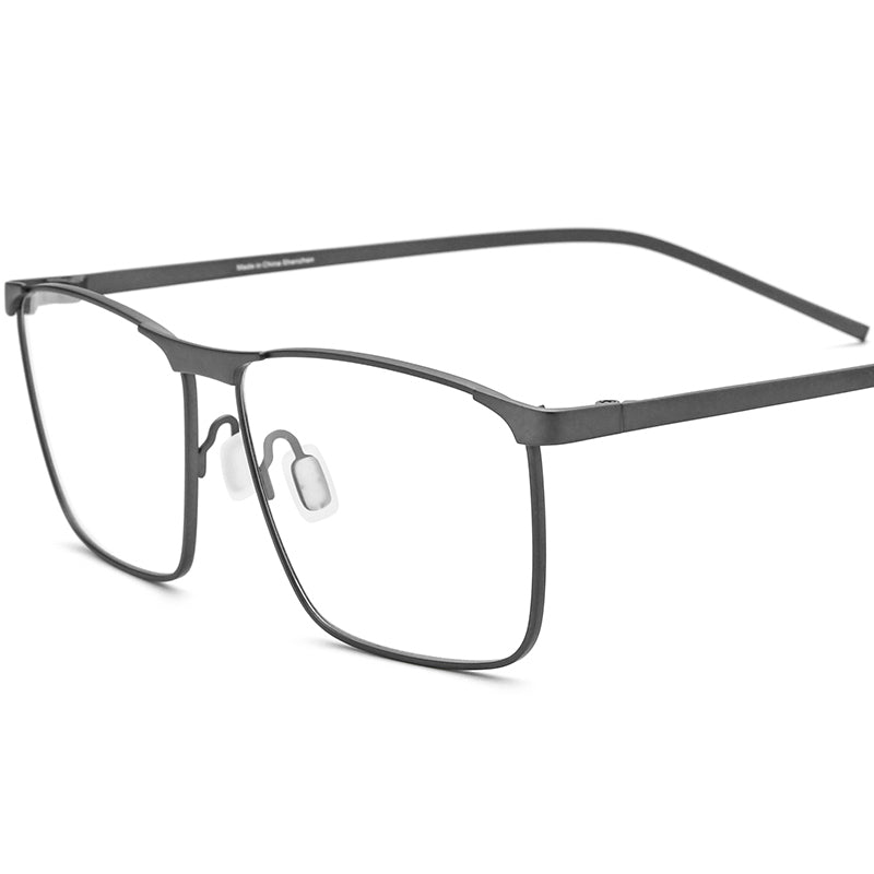 Titanium Square Optical Glasses Frame Lightweight - Gray - MCROONS