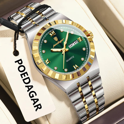 Poedagar 794 Women's Luxury Quartz Watch – Stainless Steel Band, Waterproof, Luminous, Date