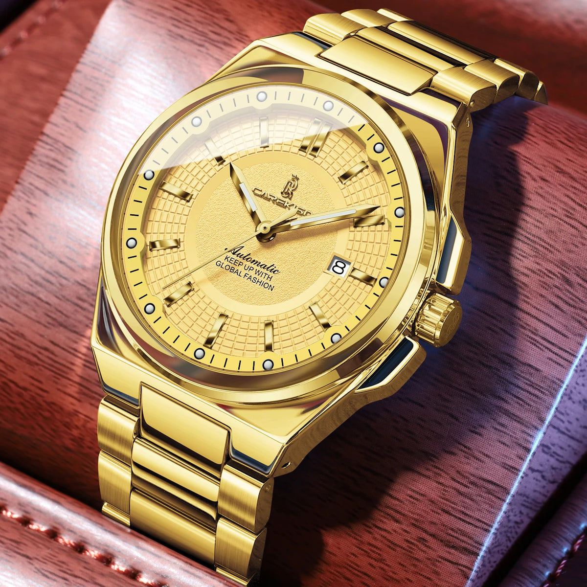 Poedagar C122 Men's Luxury Automatic Mechanical Watch – Stainless Steel Band, Waterproof, Luminous, Date