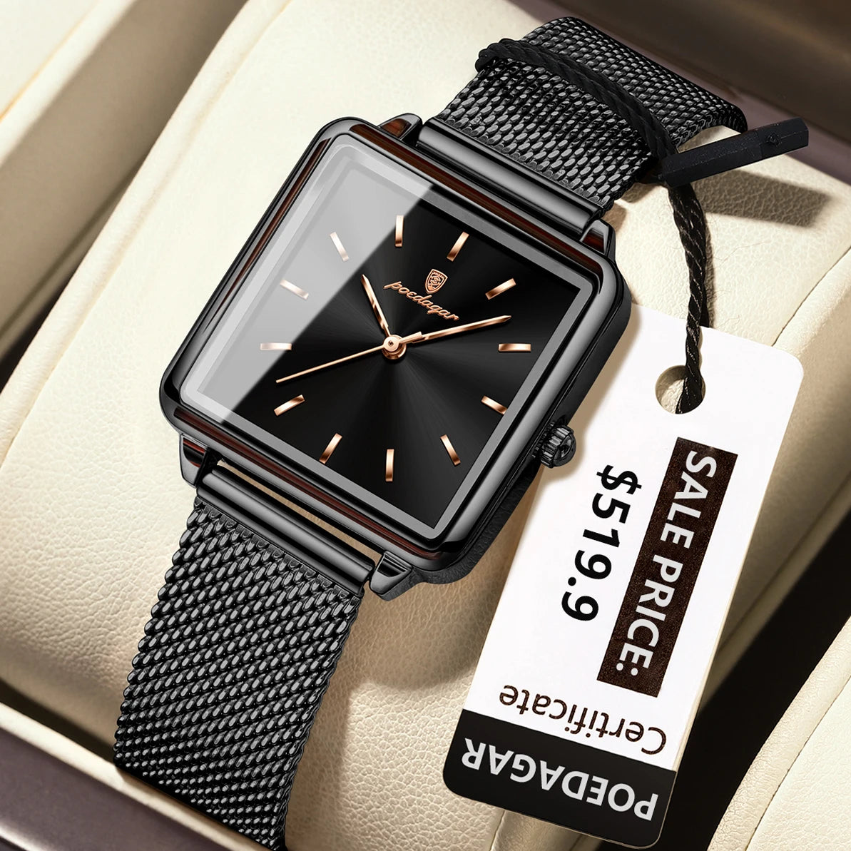 Poedagar 793 Women's Luxury Quartz Watch – Stainless Steel Band, Waterproof, Luminous