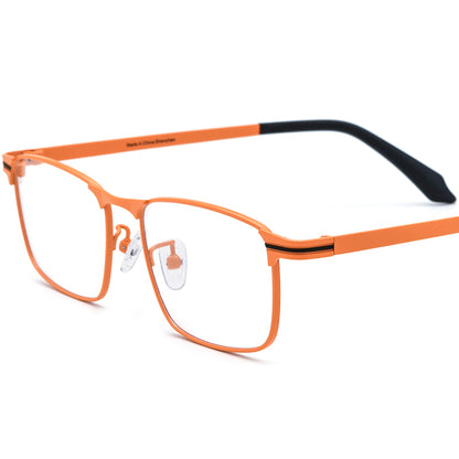 Titanium Square Optical Glasses Frame Designer Durable - Orange - MCROONS