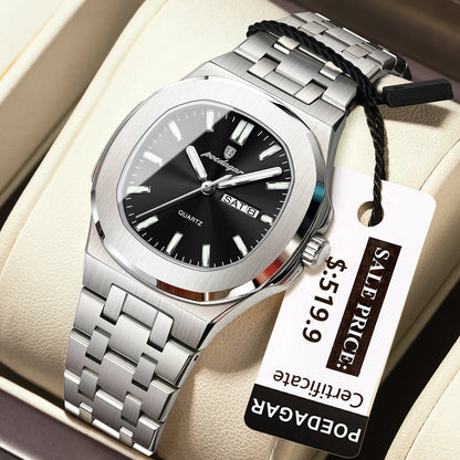 Poedagar 792 Women's Luxury Quartz Watch – Stainless Steel Band, Waterproof, Luminous, Date