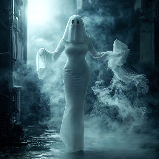 Cute Ghost Cosplay Backless Maxi Dress detail
