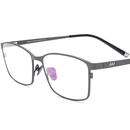 New Designer Pure Titanium Square Optical Glasses Frame - Gray - MCROONS